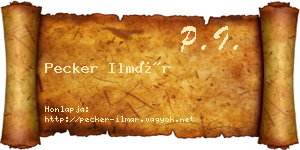 Pecker Ilmár névjegykártya